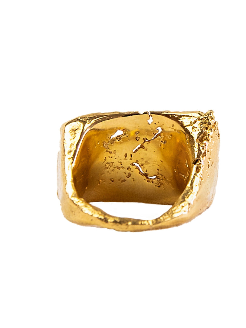 Gold Square textile Ring
