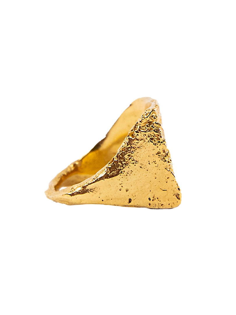 Gold Square textile Ring