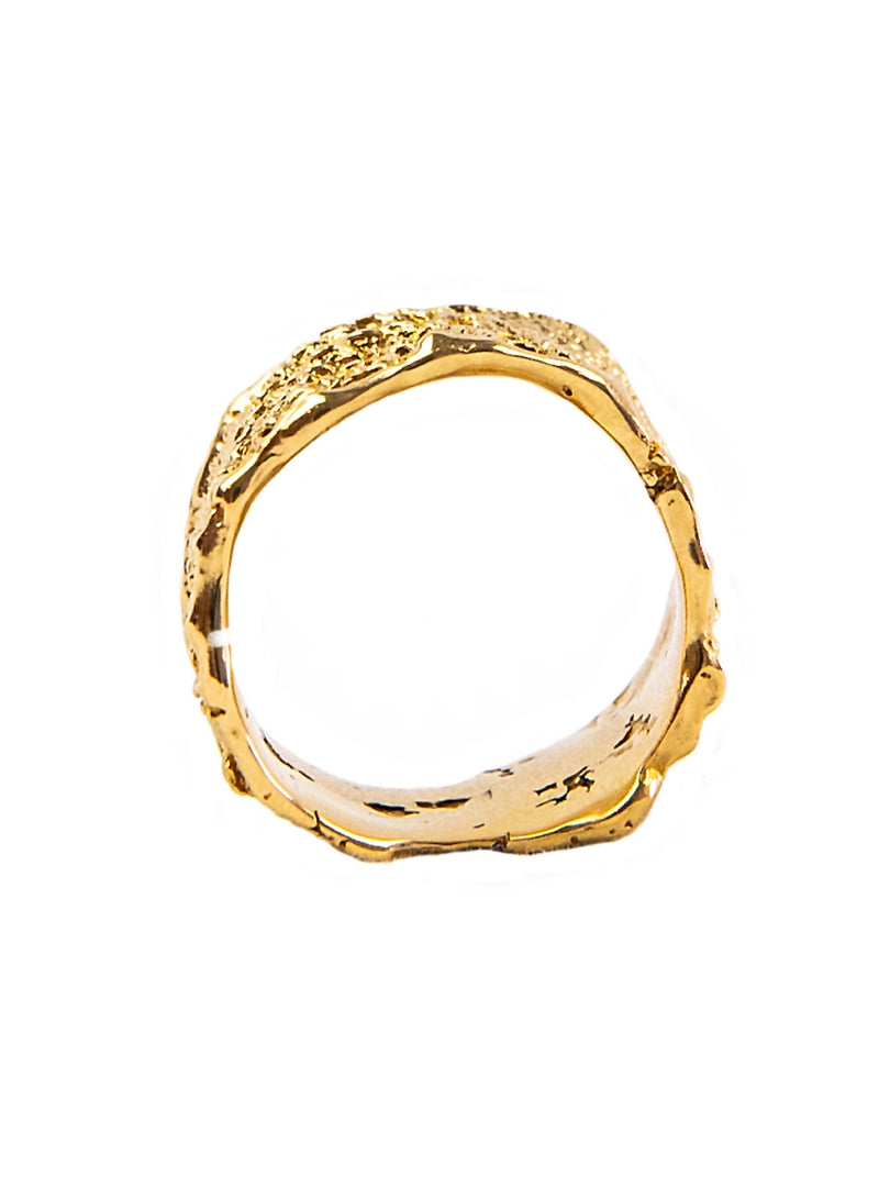 Gold Textured Shank Ring