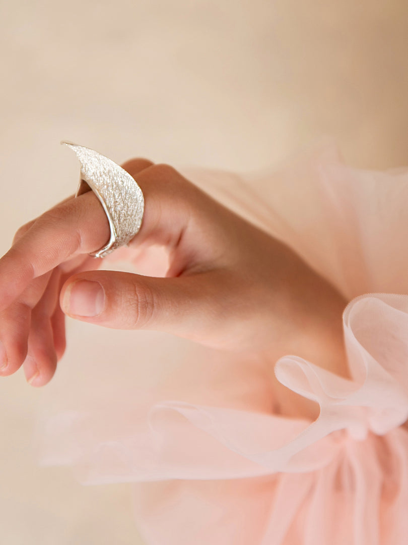 Silver Leaf Ring