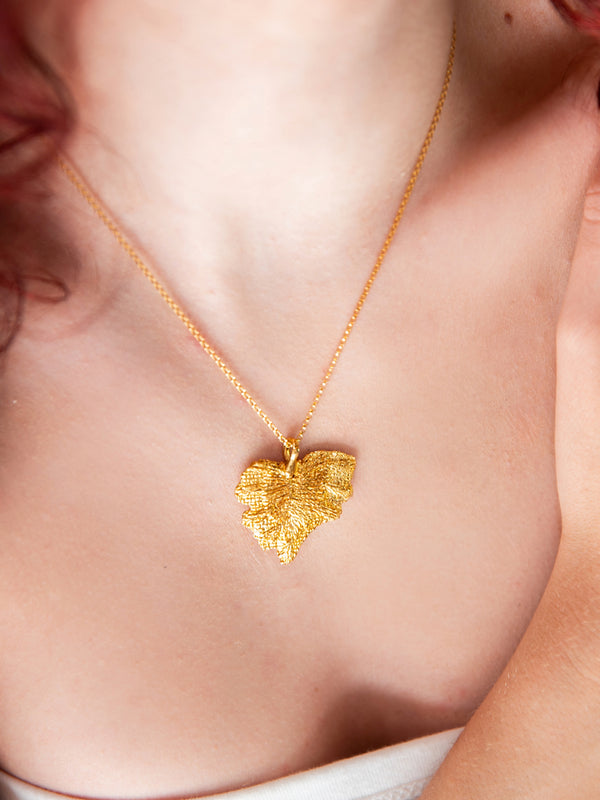 Textile Leaf Pendant