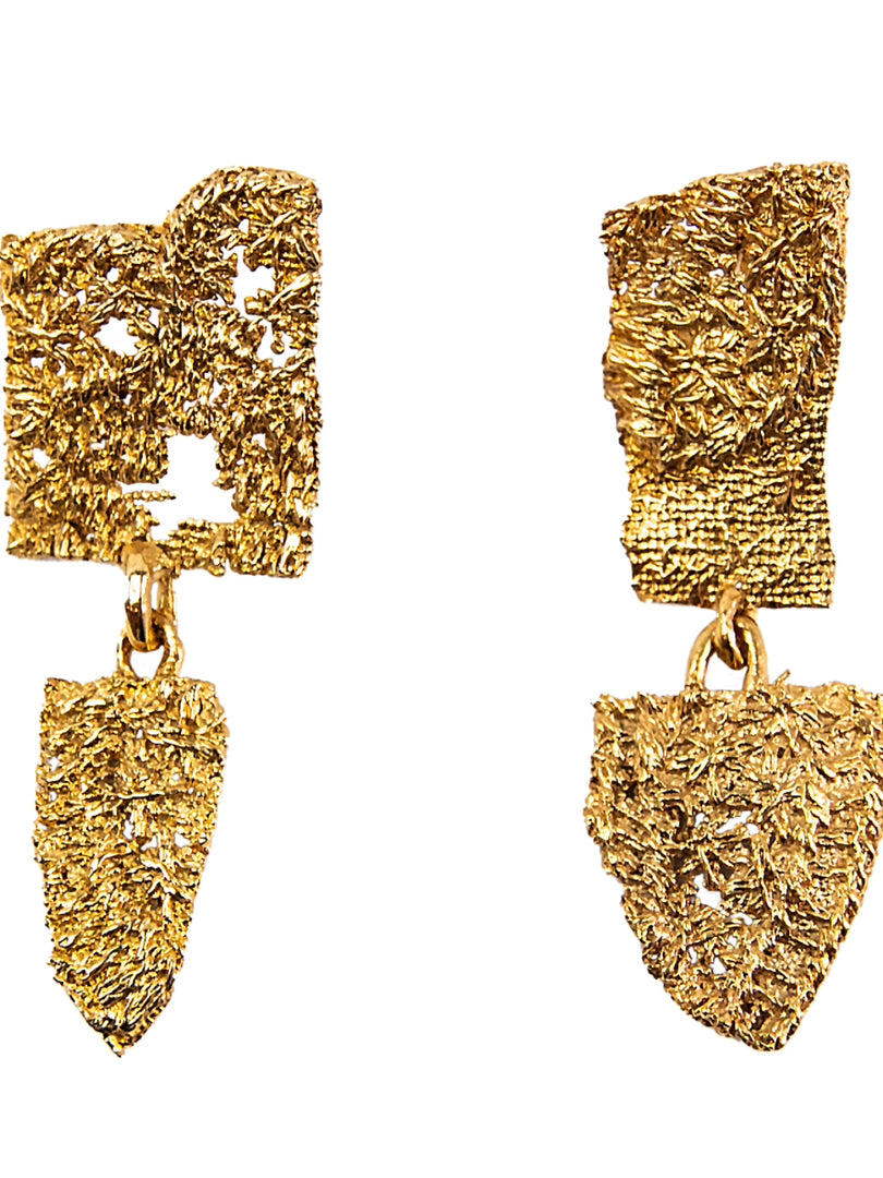 Gold Textile Earrings