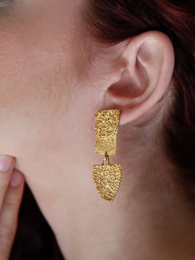 Gold Textile Earrings