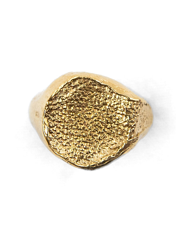 Gold Textile Signet Ring
